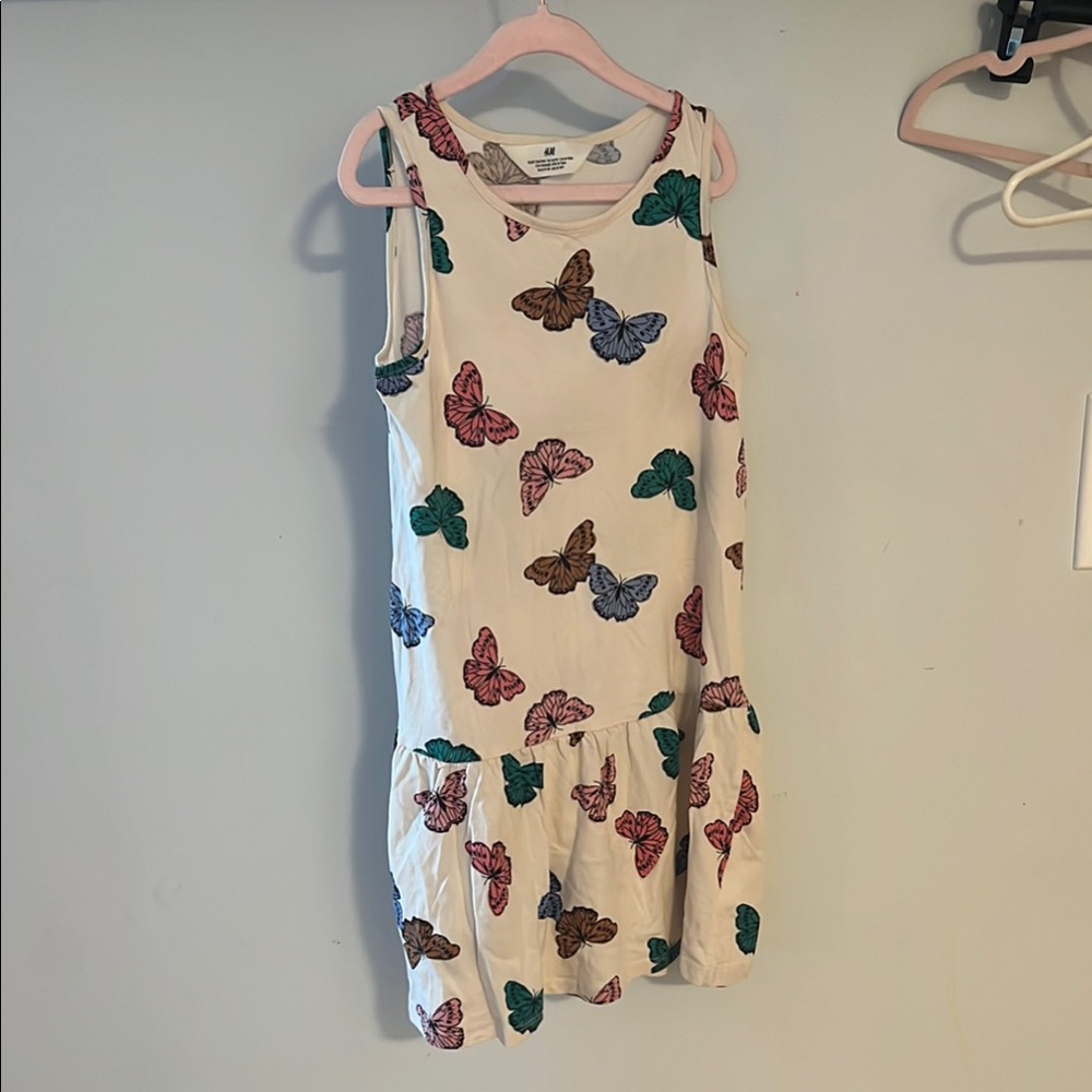 H&M girls Butterfly Print Sleeveless Dress